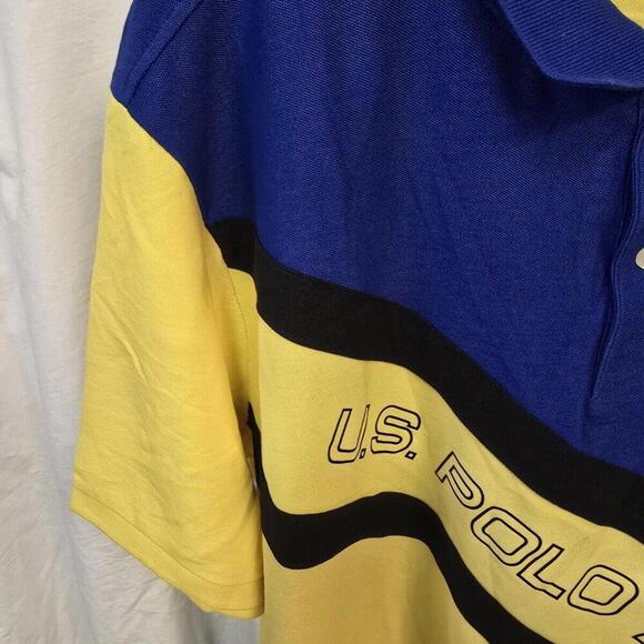 U.S. Polo‎ Assn. Men's Sport Sash Polo Size 2XL Yellow/Blue NWT - Picture 5 of 16